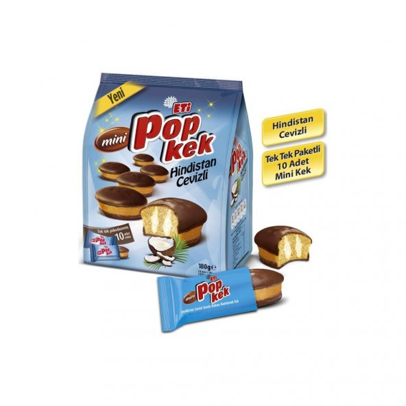 Eti Popkek Mini Hindistan Cevizli 180 g x 10 Adet - 3