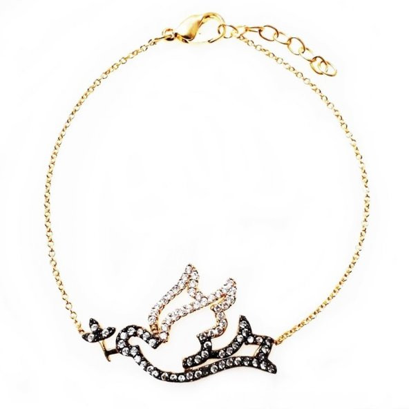 Zirkon Taş Barış Güvercini Kadın Bileklik