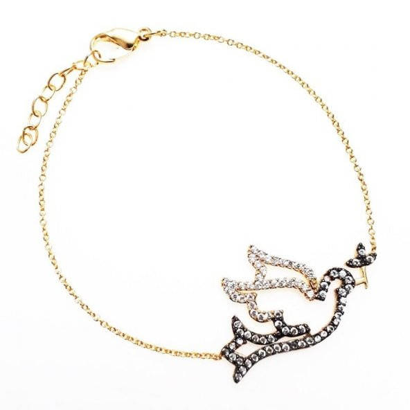 Zirkon Taş Barış Güvercini Kadın Bileklik - 2