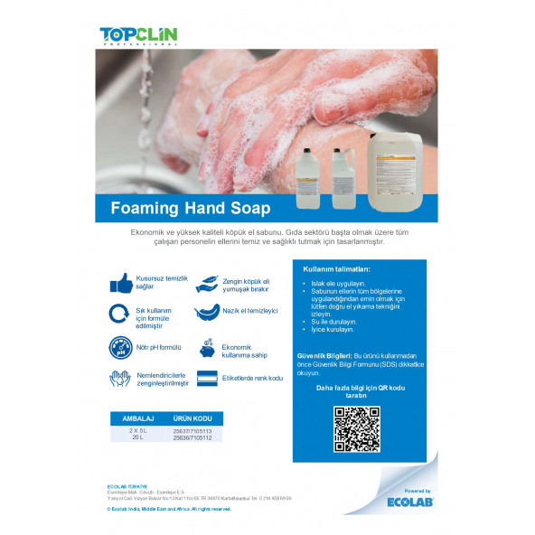 ECOLAB TOPCLIN FOAMING HAND SOAP 5 L (KÖPÜK EL SABUNU) - 4