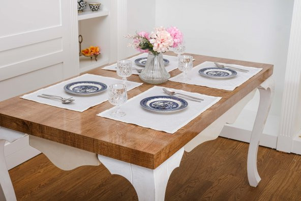 Finezza Roma Jakar Polyester Kumaş KremAmerikan Servis 34x46 cm Krem 4 Ad-1385 - 2
