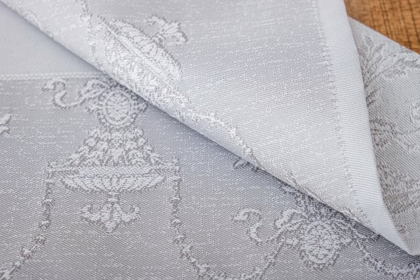 Finezza Ayda Jakar Polyester Kumaş Bej Amerikan Servis 33,5x46 cm Gri 4 Ad.-1386 - 6
