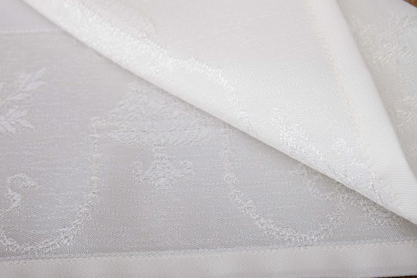 Finezza Ayda Jakar Polyester Kumaş Krem Amerikan Servis 33,5x46 cm Gri 4 Ad-1387 - 4