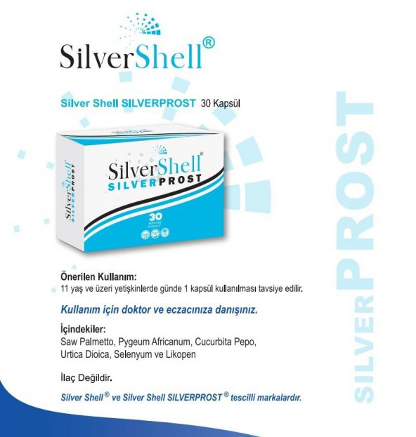 Silvershell SilverProst Saw Palmetto, Pygenum Africanum, Pumpkin Seed, Urtica Dioica, Likve Selenyum 30 Kapsul - 2