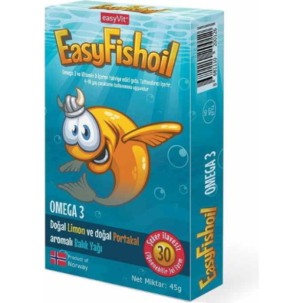 Easyfish Oil Omega 3 30 Tablet Limon Ve Portakal