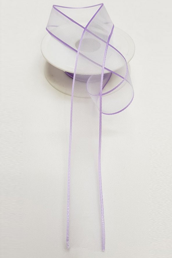 Lila Renk Organze Saten Kurdele 2,5Cm