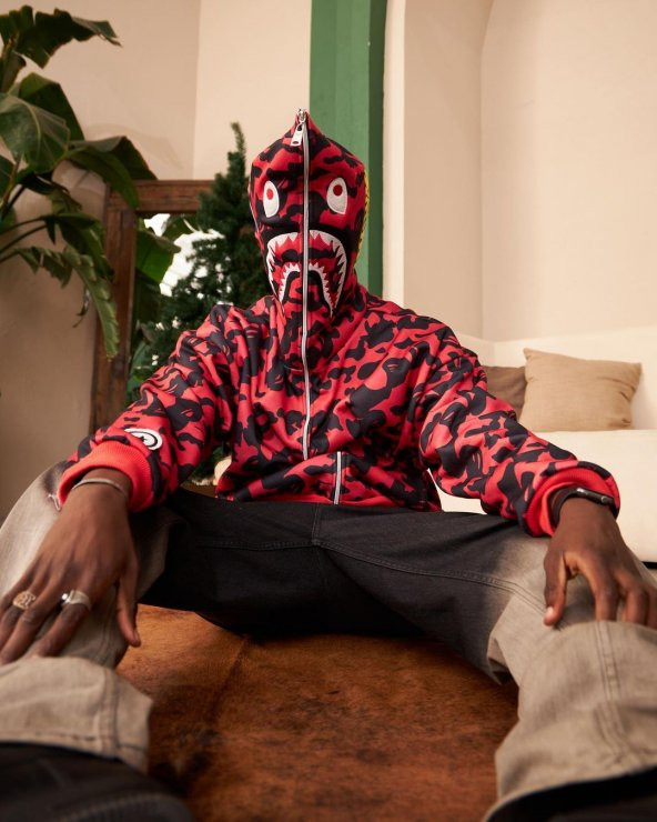 Bape 3 İplik Unisex Oversize Full Zip Fermuarlı Hırka - Resim 10