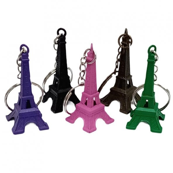 Paris Eyfel Kulesi 3D Metal Anahtarlık Renkli 5 Adet