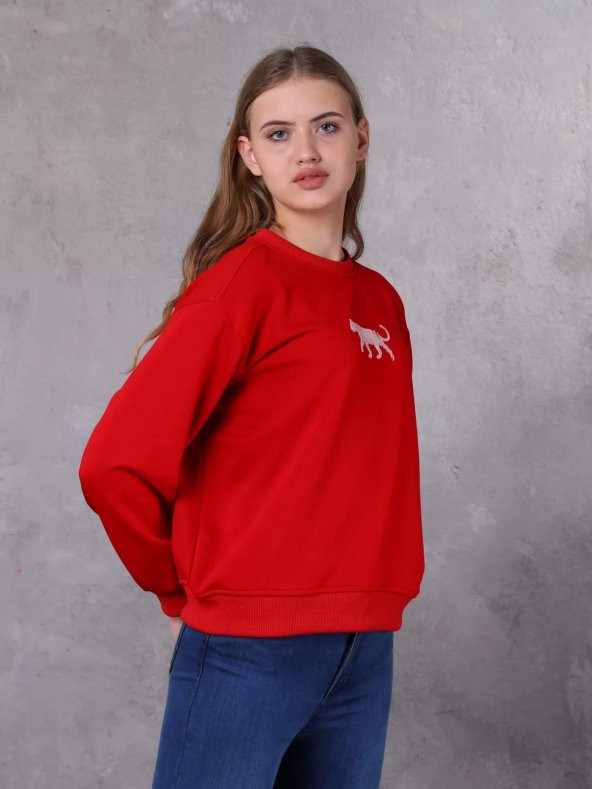 Farm Animals Nakış Detaylı Kadın Sweat Kazak - 2