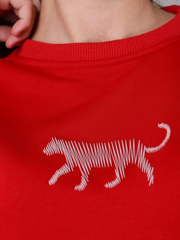 Farm Animals Nakış Detaylı Kadın Sweat Kazak - 6