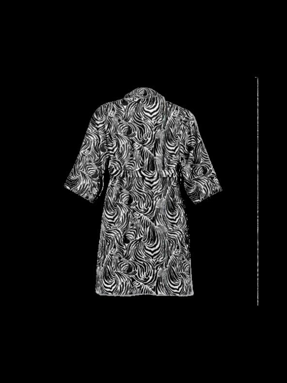 Farm Animals Zebra Desenli Unisex Yetişkin Bornoz - 2