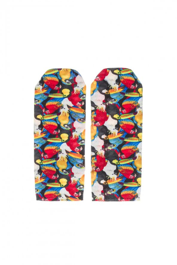 Farm Animals Renkli Papağanlar Desenli Patik Çorap