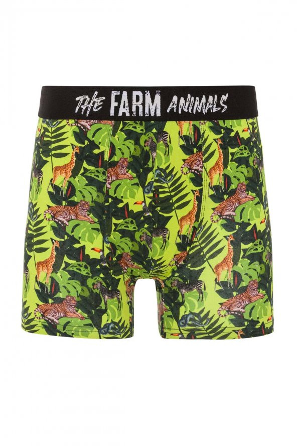 Farm Animals Tropical Desenli Boxer