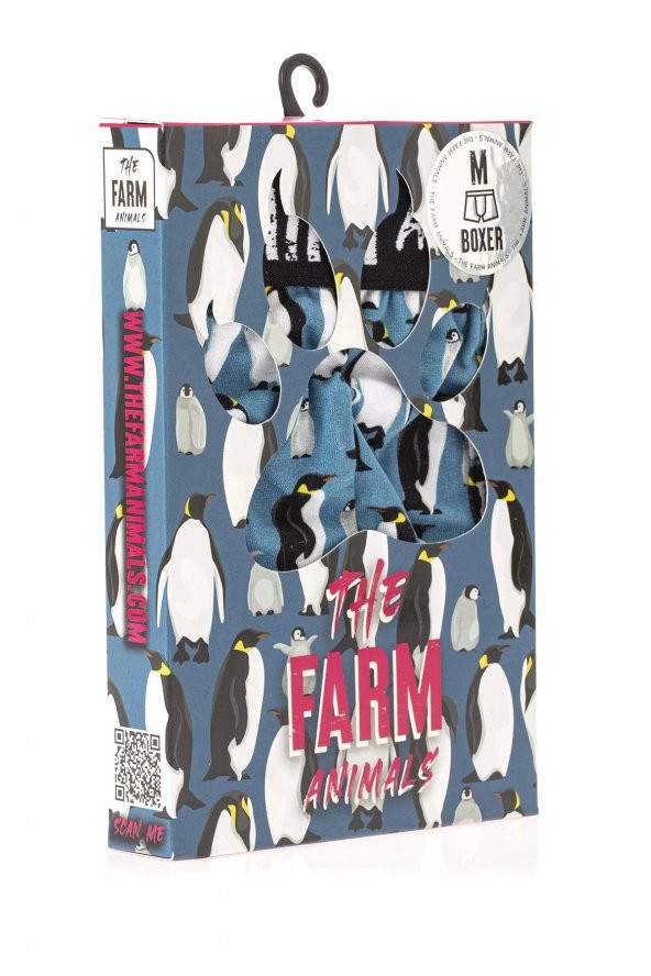 Farm Animals Penguins Desenli Boxer - 5