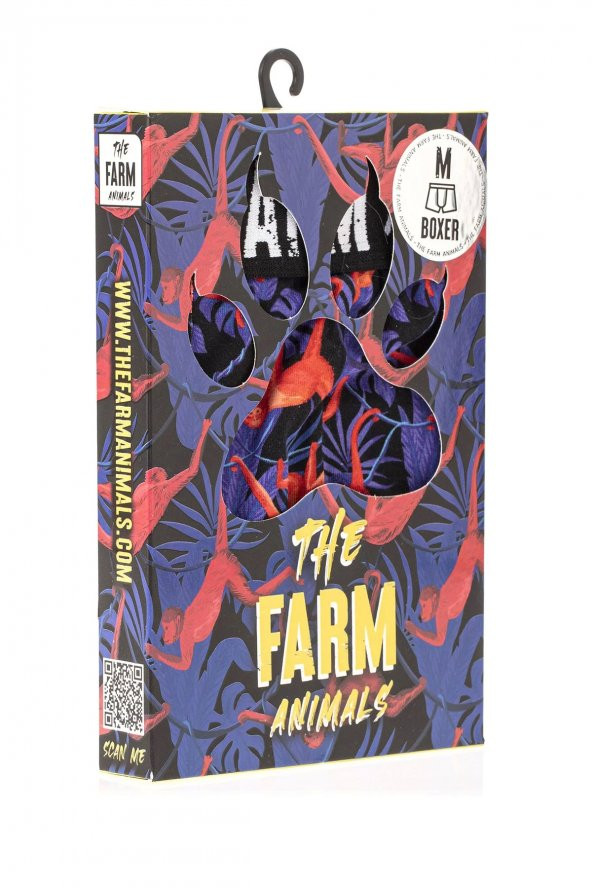 Farm Animals Red Monkey Desenli Boxer - 5