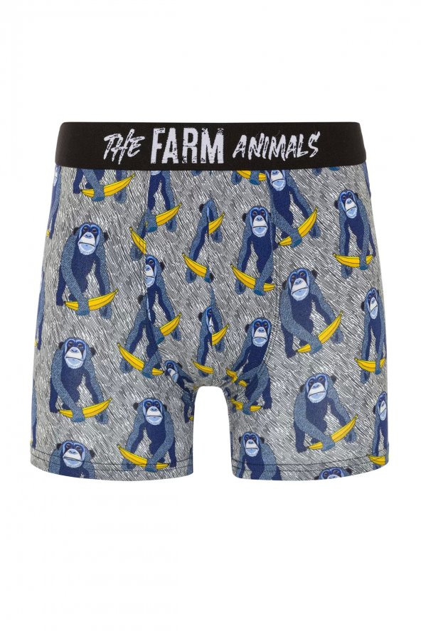 Farm Animals Monkey Banana Bue Desenli Boxer