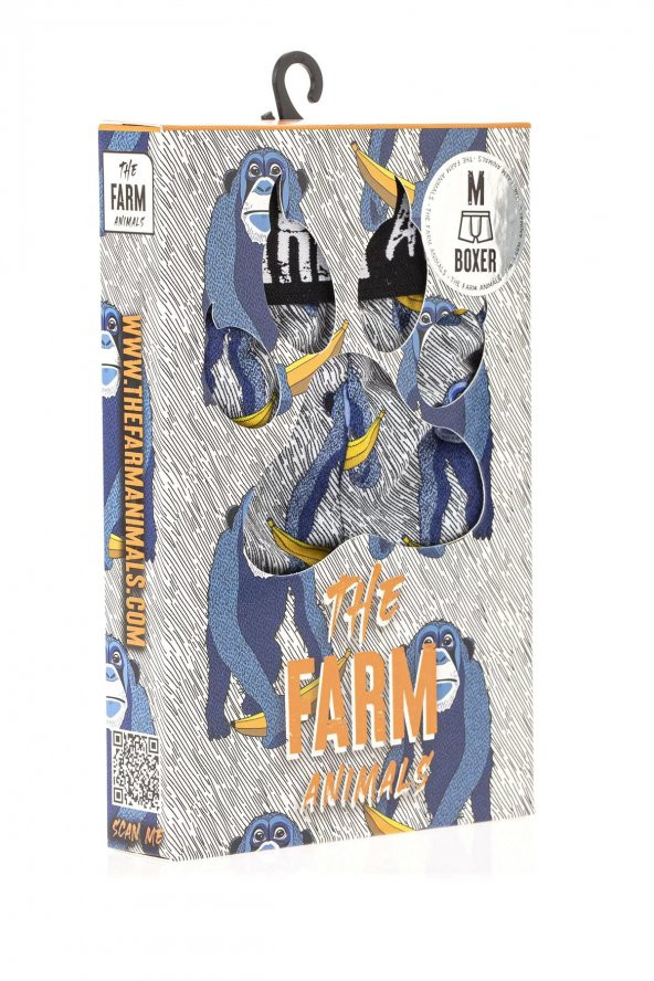 Farm Animals Monkey Banana Bue Desenli Boxer - 5