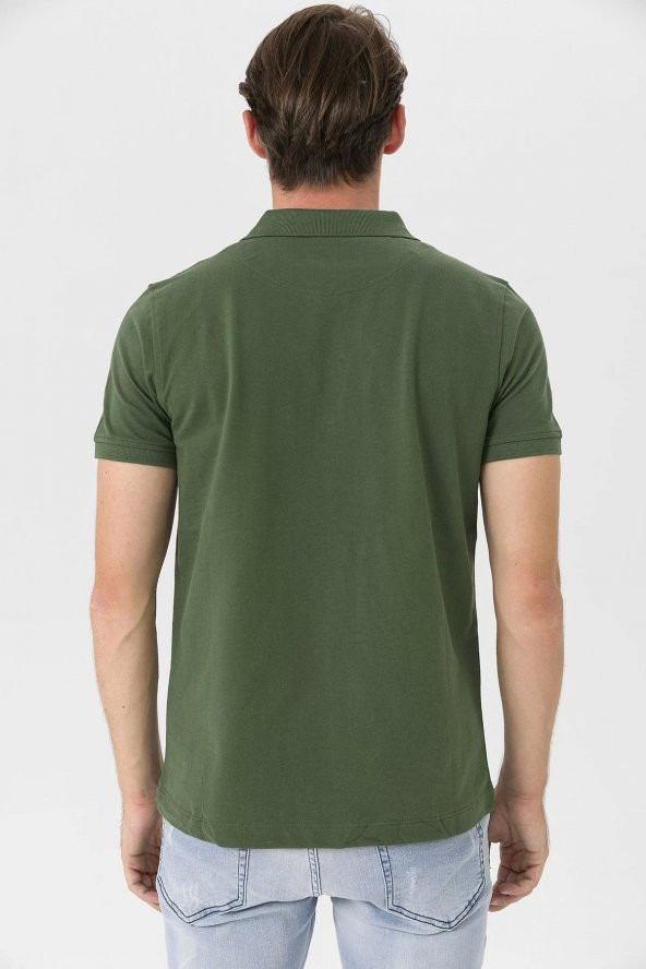 Farm Animals Polo Yaka Ayı Nakış Detaylı Erkek T-Shirt - 7