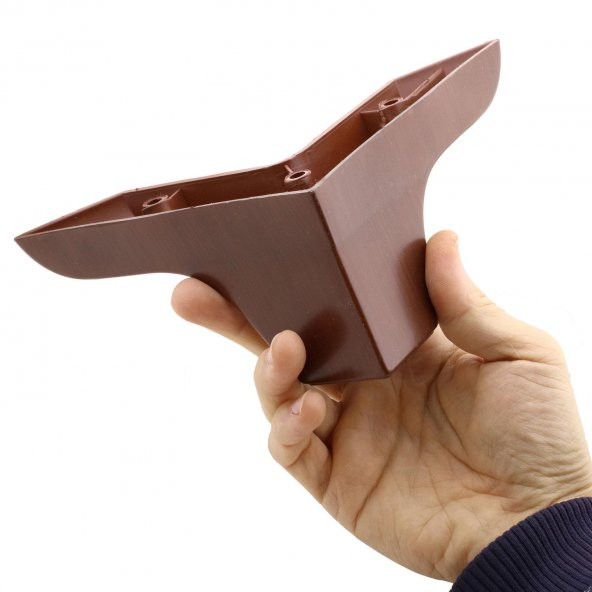 Lüks Mobilya Kanepe Sehpa Puf Koltuk Ayağı 8 cm Ahşap Desenli Kahverengi Baza Ayak - Resim 2