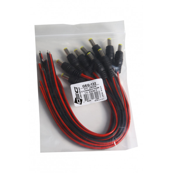 dc jack 0.25 x 2 Bakır 0,50 mm 10 Adet Kalın Kablo Power dc jack kırmızı /kırmızı siyah kablo - 2