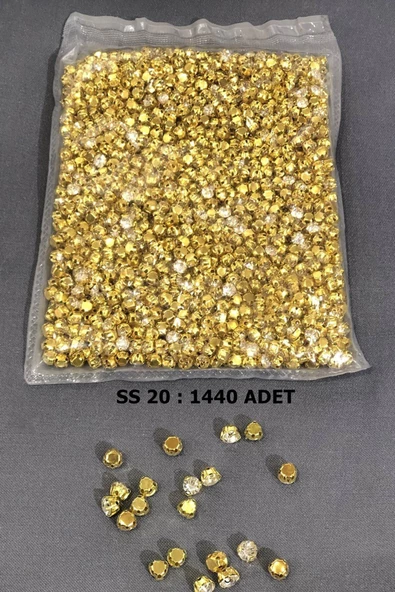 Sarı Metal Kasalı Dikme Beyoğlu Taşı (1 Paket) ss 20 1440 Adet