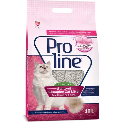 Proline Bebek Pudra Kokulu Bentonit Kedi Kumu KALIN 10 Lt - Resim 1