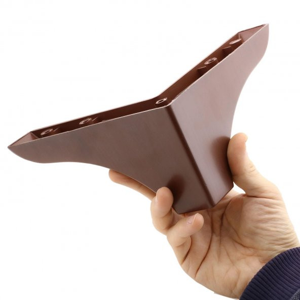 Lüks Mobilya Kanepe Sehpa Puf Koltuk Ayağı 10 cm Kahverengi Ahşap Desenli Baza Ayak - Resim 3