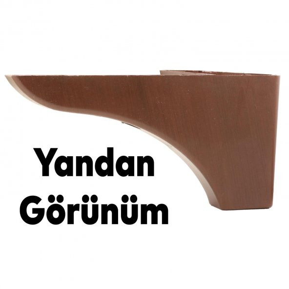Lüks Mobilya Kanepe Sehpa Puf Koltuk Ayağı 10 cm Kahverengi Ahşap Desenli Baza Ayak - Resim 4
