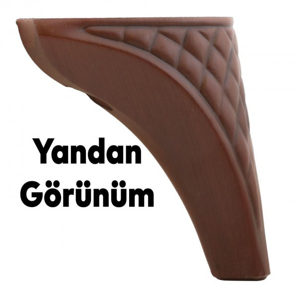 Lüks Mobilya Kanepe Sehpa Puf Koltuk Ayağı 15 cm Kahverengi Ahşap Desenli Baza Ayak - 2
