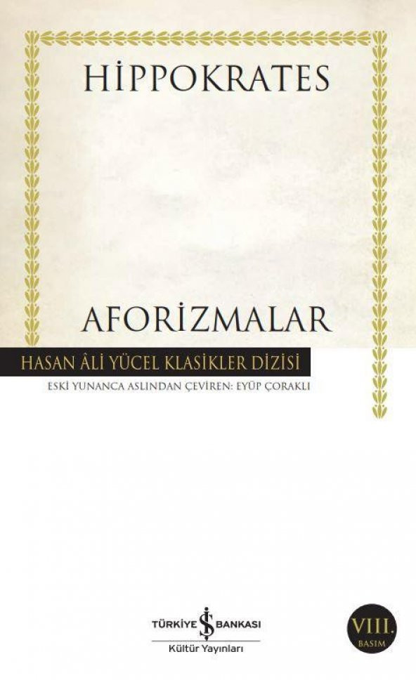 Aforizmalar Hippokrates İş Bankası Kültür Yayınları - 1