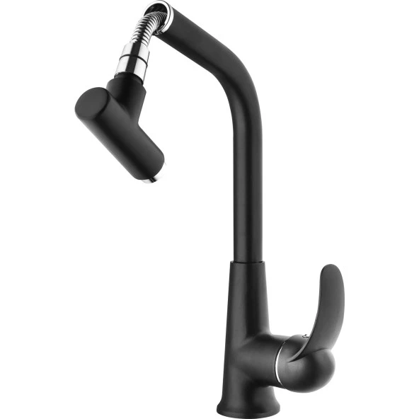 Venita Siyah Spiralli T-Max Pirinç Başlıklı Mutfak Evye Bataryası - 2