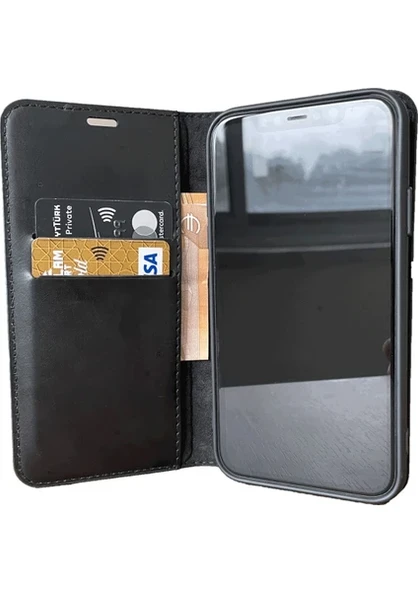 General Mobile GM 22 Pro (G702) Uyumlu Kapaklı Kartvizitlikli Lüks Kılıf Siyah - Resim 3