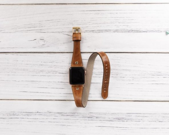 Bouletta Apple Watch Uyumlu Deri Kordon 42-44-45mm Slim DT GT V18 - Resim 3