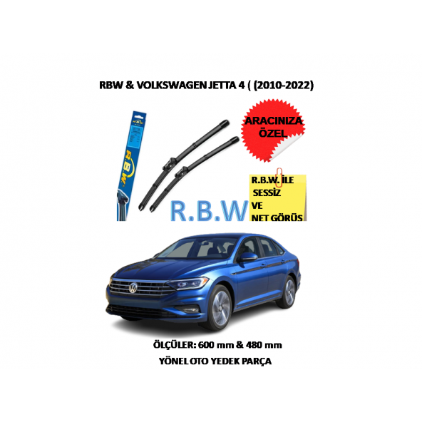 RBW Volkswagen Jetta 4 (2010-2022) Aracınız İçin Özel Muz Tip Silecek Takımı