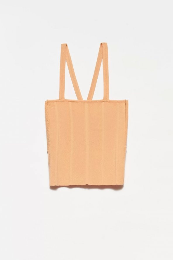 10183 Önü Fiyonklu Askılı Atlet - Şeftali - 2