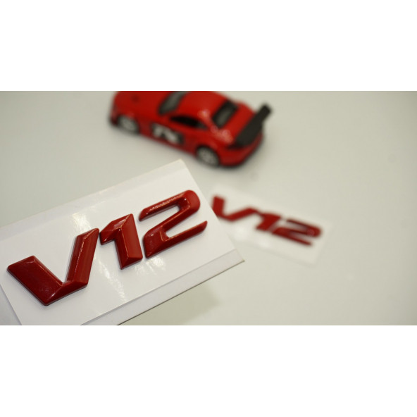 V12 Çamurluk Yanı Kırmızı ABS 3M Yazı Logo Orjinal Ürün