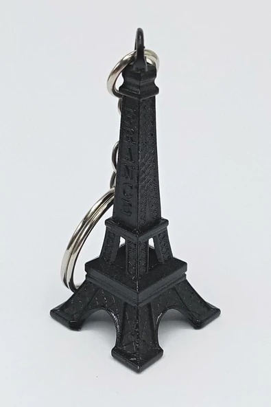 Paris Eyfel Kulesi 3D Metal Anahtarlık Siyah - Resim 4