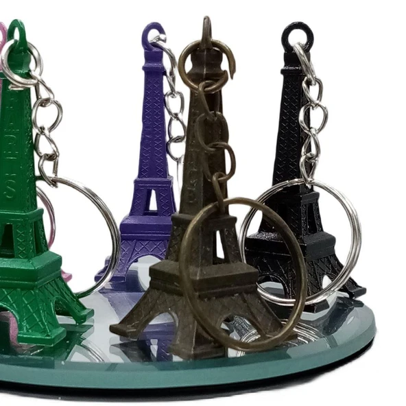 Paris Eyfel Kulesi 3D Metal Anahtarlık Gold Mat - Resim 3