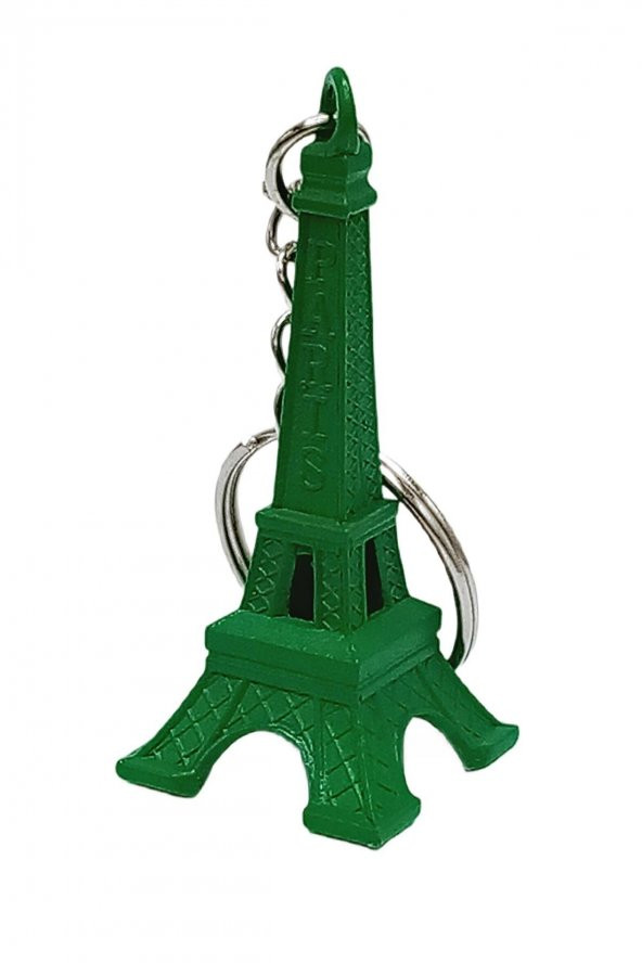 Paris Eyfel Kulesi 3D Metal Anahtarlık Yeşil - Resim 5