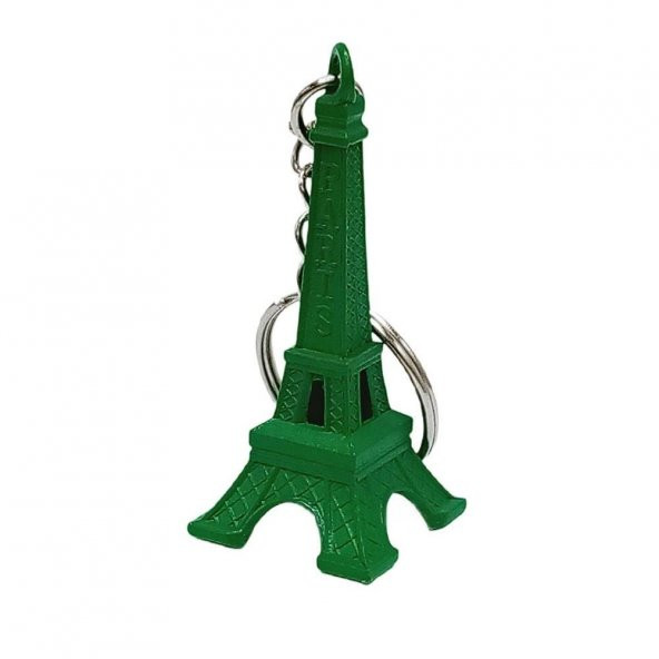 Paris Eyfel Kulesi 3D Metal Anahtarlık Yeşil
