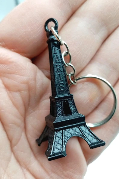 Paris Eyfel Kulesi 3D Metal Anahtarlık Siyah - Resim 5