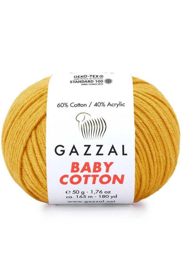Gazzal Baby Cotton El Örgü İpi Bal Köpüğü 3447