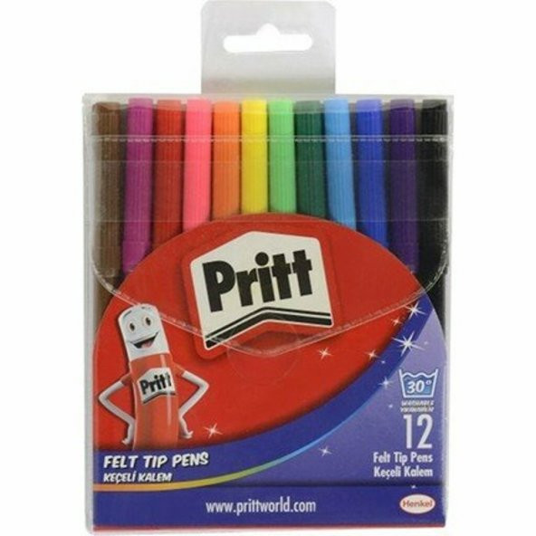 Pritt 12 Renk Keçeli Kalem 12 li Keçe Uçlu Kalem