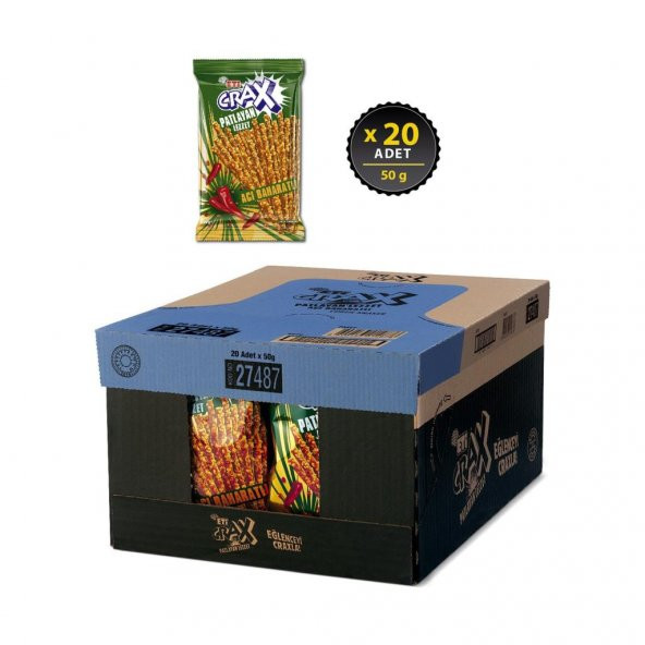 Crax Patlayan Lezzet Acı Baharatlı Çubuk Kraker 50 g x 20 Adet - 2