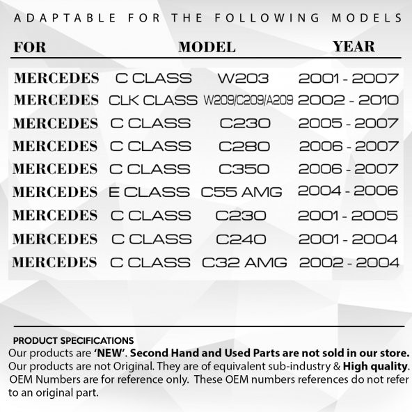 Mercedes C, CLK, E Class için Sağ ve Sol Kapı Cam Düğme Kapakları - 9