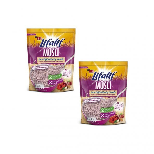 Eti Lifalif İnce Öğütülmüş Müsli Hibiskuslu 250 g x 2 Adet - 2