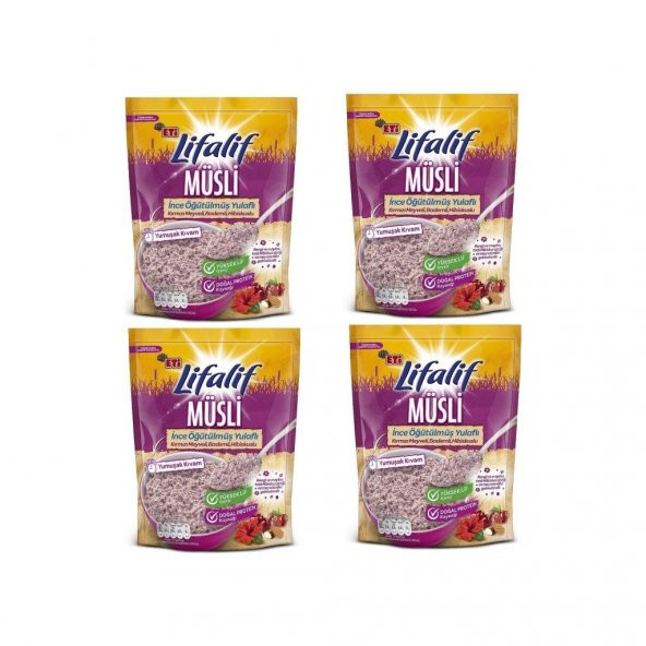 Eti Lifalif İnce Öğütülmüş Müsli Hibiskuslu 250 g x 4 Adet - 2