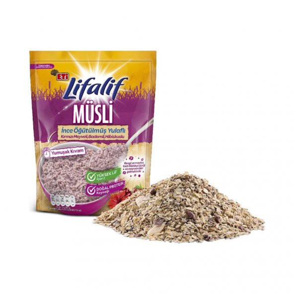 Eti Lifalif İnce Öğütülmüş Müsli Hibiskuslu 250 g x 4 Adet - 3