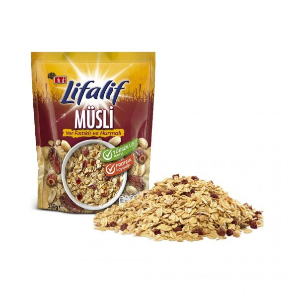 Eti Lifalif Yer Fıstıklı ve Hurmalı Müsli 350 g x 12 Adet - 3