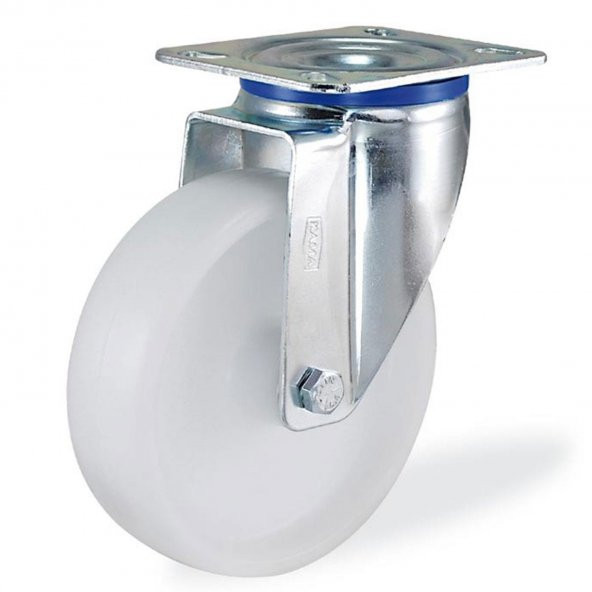 Kama Oynak Tablalı 150x40 mm Teker Poliamid Beyaz Burçlu Ağır Yük Tekeri - 3